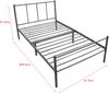 en.casa Laos Metallbett, Einzelbett 90x200 cm, dunkelgrau, mit Lattenrost Bild 3
