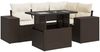 vidaXL 5-tlg. Garten-Sofagarnitur mit Kissen Braun Poly Rattan 3326794 Bild 2