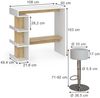 Bartisch-Set Dana Weiß/Goldkraft Eiche 108 x 50 cm mit 2 Barhockern Vicco Bild 2