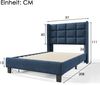 Modernes Design Polsterbett mit gepolstertem Kopfteil, Einzelbett mit Lattenrost, 90x200 cm, in Blau Leinen, mittelfest (Ohne Matratze) Bild 5