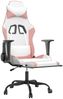 vidaXL Gaming-Stuhl mit Massage & Fußstütze Weiß und Rosa Kunstleder 345420 Bild 3