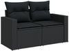 vidaXL 4-tlg. Garten-Sofagarnitur mit Kissen Schwarz Poly Rattan 3325351 Bild 4