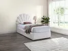Vente-unique - MOANA Bett SamtStoff Weiß - B 206 cm x H 128 cm x L 114 cm Bild 1