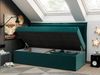 Kinderbett BANCO, Boxspringbetten für Kinderzimmer, Jugendbett, Einzelbett mit Matratze - Dunkelgrün Velours - Topper T25 Bild 2