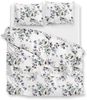 Zo! Home Flanell Bettwäsche 155x220 cm Celia white Rosen Zweige mint flieder Bild 2