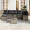 vidaXL Gartensofa-set mit Kissen 8 pcs Grau Poly-Rattan 3345459 Bild 3