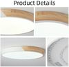 style home Deckenleuchte LED Deckenlampe dimmbar mit Fernbedienung, 48W-Ø50cm, LED fest integriert, Warmweiß bis Kaltweiß 3000K-6000K, Ø50x4 cm, Runde Leuchte für Wohnzimmer Schlafzimmer Küche Büro, Holz Bild 4