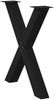 vidaXL Esstischbeine X-Form 2 Stk. Schwarz 80x(72-73) cm Stahl 4012980 Bild 4