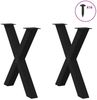 vidaXL Esstischbeine X-Form 2 Stk. Schwarz 80x(72-73) cm Stahl 4012980 Bild 3