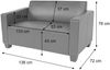 2er Sofa Couch Lyon Loungesofa Kunstleder ~ dunkelgrau Bild 3