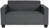 2er Sofa Couch Lyon Loungesofa Kunstleder ~ dunkelgrau Bild 4