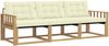 vidaXL Outdoor-Sofagarnitur mit Kissen 3 pcs Weiß und Creme 3388368 Bild 2