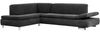 Ecksofa mit Ottomane links Kaye Bezug Veloursstoff Metallfuß verchromt / anthrazit 23108 Bild 2