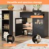 Sideboard Bartisch B 138-204 x T 39 x H 104 cm, drehbar, schwarz, MDF mit Stauraum Bild 5