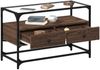 vidaXL TV-Schrank mit Glasplatte Braun Eiche 80x35x51 cm Holzwerkstoff 846063 Bild 3