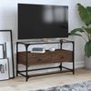 vidaXL TV-Schrank mit Glasplatte Braun Eiche 80x35x51 cm Holzwerkstoff 846063 Bild 1