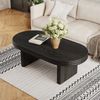 Flieks Couchtisch, ovaler Wohnzimmertisch, Sofatisch, 120 x 60 x 41,5 cm, Schwarz Bild 2