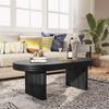 Flieks Couchtisch, ovaler Wohnzimmertisch, Sofatisch, 120 x 60 x 41,5 cm, Schwarz Bild 5