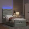 vidaXL Ottoman-Bett mit Matratzen & LEDs Hellgrau 90x200 cm Samt 3314366 Bild 3