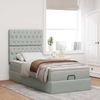 vidaXL Ottoman-Bett mit Matratzen & LEDs Hellgrau 90x200 cm Samt 3314366 Bild 4