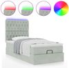 vidaXL Ottoman-Bett mit Matratzen & LEDs Hellgrau 90x200 cm Samt 3314366 Bild 5