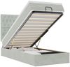 vidaXL Ottoman-Bett mit Matratzen & LEDs Hellgrau 90x200 cm Samt 3314366 Bild 2
