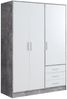 Kleiderschrank >Babbette< in Betonoptik - 144.6x200x60cm (BxHxT) Bild 2