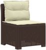 vidaXL 4-Sitzer Garten Sofa mit Kissen Rattan Look PP Braun 3444018 Bild 3