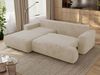 Ecksofa OVO mit schlaffunktion und bettkasten, Wellenfeder, lose Kissen, L-form 271x195 cm - Creme Plüsch - linke Seite Bild 4