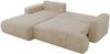 Ecksofa OVO mit schlaffunktion und bettkasten, Wellenfeder, lose Kissen, L-form 271x195 cm - Creme Plüsch - linke Seite Bild 5