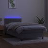 vidaXL Boxspringbett mit Matratze & LED Hellgrau 100x200 cm Samt 3134507 Bild 4