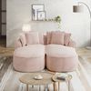 Flieks Chenille Cloud Sofa 2-Sitzer, modulares Doppelsofa ohne Rahmen, mit extra großer Doppel-Chaiselongue, inkl. Kissen, kein Aufbau nötig, Rosa Bild 3