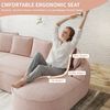 Flieks Chenille Cloud Sofa 2-Sitzer, modulares Doppelsofa ohne Rahmen, mit extra großer Doppel-Chaiselongue, inkl. Kissen, kein Aufbau nötig, Rosa Bild 5