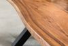 Massiver Couchtisch ARBOL 120cm Akazie natural Baumkante X-Metallgestell Bild 5