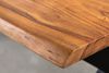 Massiver Couchtisch ARBOL 120cm Akazie natural Baumkante X-Metallgestell Bild 4