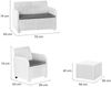 Dmora Loungeset für draußen Barrhead, Outdoor-Lounge mit Couchtisch, Terrassenset mit Kissen, Gartenkomposition mit Sofa und Sesseln, 113x65 h74 cm, Weiß Bild 3