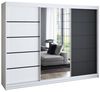 A&J MöbelLand Schwebetürenschrank VILUNO mit 4 Schubladen und Spiegel Bild 4