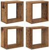 vidaXL Wandregale mit Regal Wandmontiert 4 pcs Altholz Holzwerkstoff 875177 Bild 2
