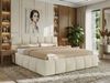Doppelbett mit Gasdruckfeder, Polsterbett NIRA CLASSIC Holzlattenrost Bett mit Stauraum, gepolstertes Kopfteil Bettkasten - 180 x 200 cm - Creme Strukture Bild 1