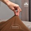 leevitex® Spannbettlaken, Premium 170g/m², Gummizug: rundum, schwer und dick, 100% Jersey-Baumwolle, Schokobraun / Dunkelbraun, 180 x 200 - 200 x 220 cm Bild 3