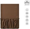 leevitex® Spannbettlaken, Premium 170g/m², Gummizug: rundum, schwer und dick, 100% Jersey-Baumwolle, Schokobraun / Dunkelbraun, 180 x 200 - 200 x 220 cm Bild 2