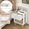 Nachttisch 2er Set Weiß 40X30X60.3cm Schublade Nachtschrank Kinderzimmer Bild 5