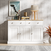 Merax Sideboard, Wohnzimmerschrank mit gravierter Textur, viel Stauraum, Weiß Bild 2