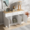 Merax Sideboard, Wohnzimmerschrank mit gravierter Textur, viel Stauraum, Weiß Bild 3