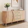 Sideboard mit Rattan-Schubladen & Schiebetüren, 140,5x40x76 cm, Natur Bild 5