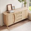 Sideboard mit Rattan-Schubladen & Schiebetüren, 140,5x40x76 cm, Natur Bild 2