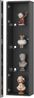 40 x 29 x 170 cm, multifunktionale Vitrine, Glastrennwand, LED-Farbwechsellicht, App-Einstellung, Acrylplatte, schlichtes Design, Schwarz Bild 5