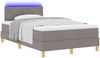 vidaXL LED Boxspringbett mit LED-Lichtleisten Taupe 120 x 190 cm Stoff 3342503 Bild 3