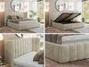 Polsterbett GOLETTA CLASSIC 200 x 200 cm mit gepolstertem Kopfteil, stabilem Bettrahmen, Lattenrost und Bettkasten mit Gasdruckfedern, Doppelbett, zeitloses Design Pocket Matratze - Beige Velvet - VIRE LUX Bild 2
