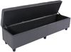 Bank Sitzbank mit Aufbewahrung Kriens XXL, Leder + Kunstleder, 180x45x45cm ~ grau Bild 5